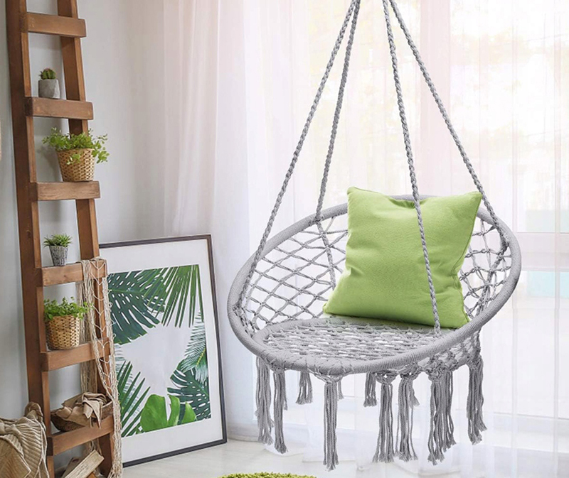 Závesné hojdacie kreslo Bocianie hniezdo sivé