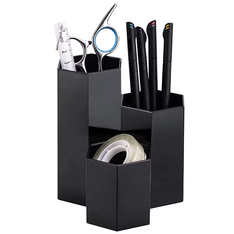 Stojan na kozmetické štetce a makeup čierny