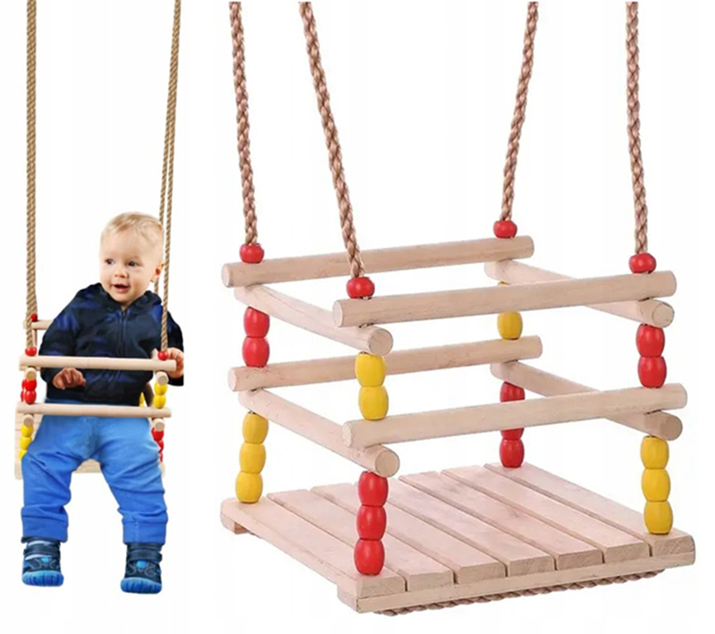 Detská záhradná drevená hojdačka