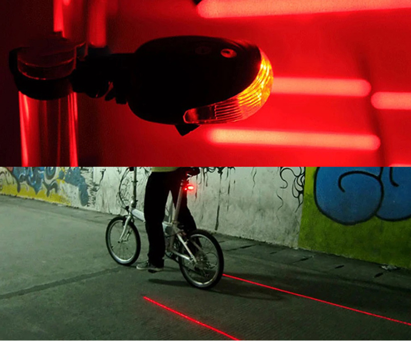 Zadné svetlo na bicykel  s laserom SL-116