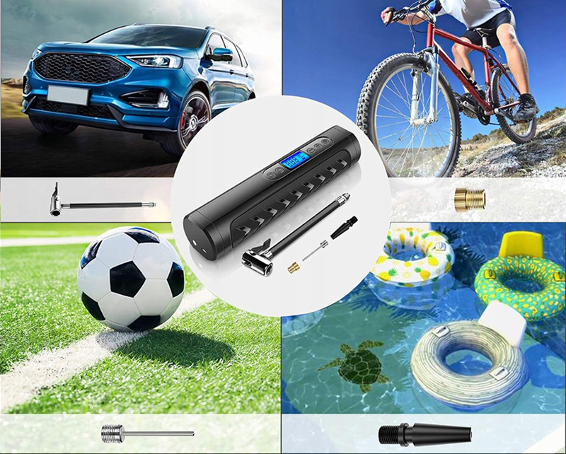 Akumulátorová pumpa na bicykel, auto LCD