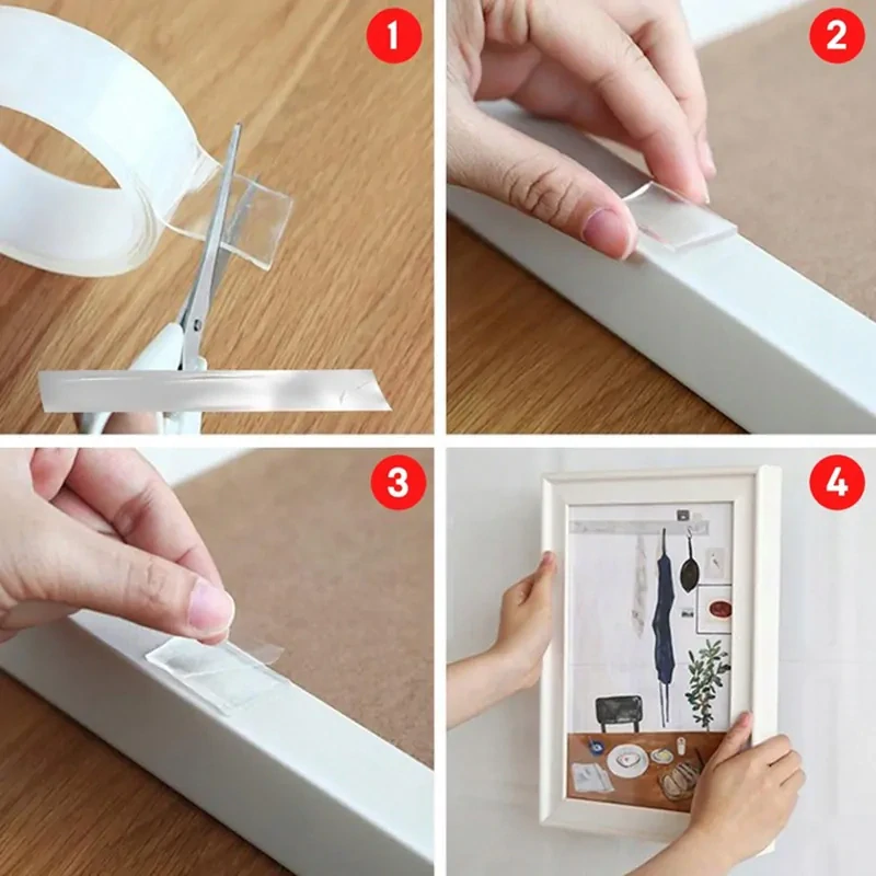 Silná obojstranná lepiaca nano páska priehľadná 5m x 2cm