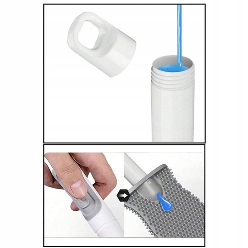 Silikónová WC kefa s dávkovačom čistiaceho prostriedku