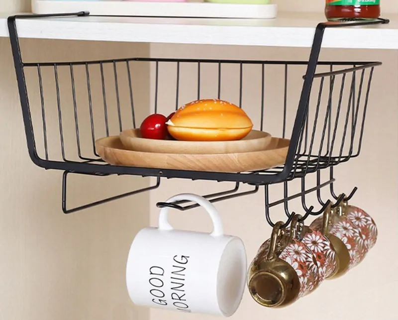 Závesný kovový organizér s držiakom na papierovú rolku 28 x 25 x 19cm