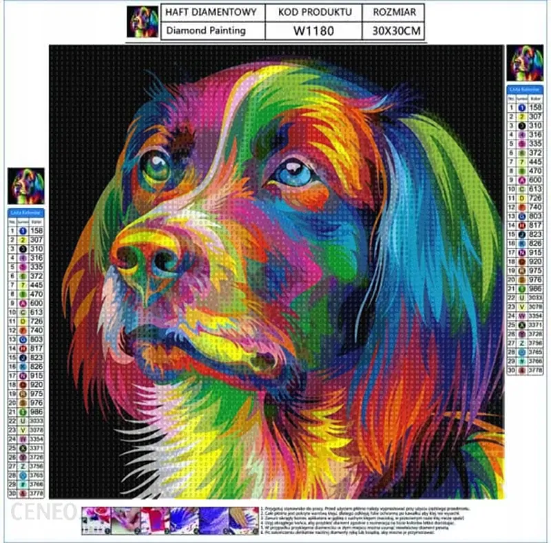 Diamantová výšivka 30x30cm Pes