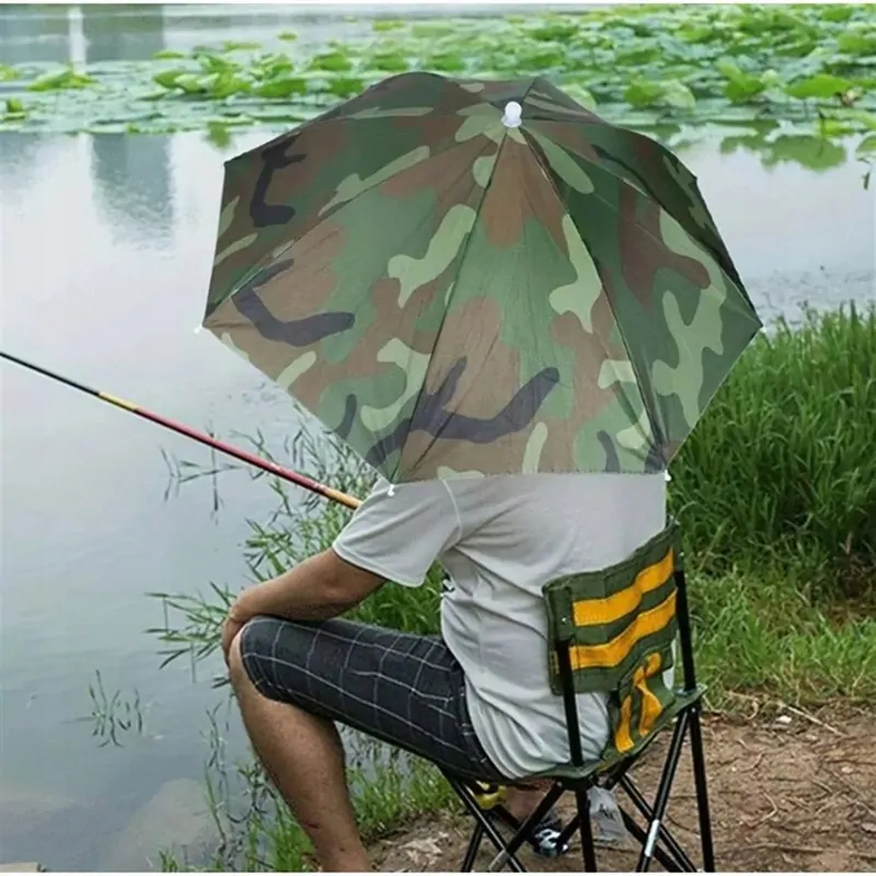Rybársky dáždnik na hlavu