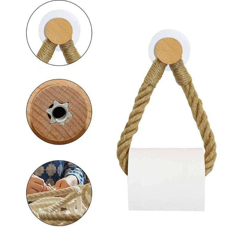 Nástenný jutový držiak na toaletný papier