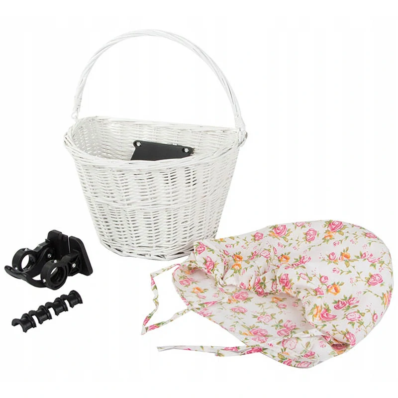 Kôš na bicykel prútený s rúčkou