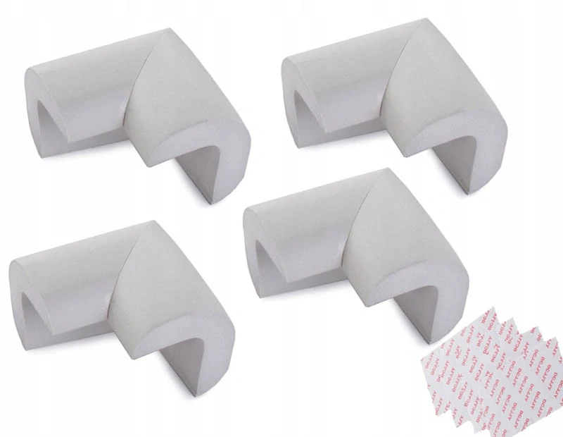 Penové rohové chrániče na nábytok biele, samolepiace 4ks