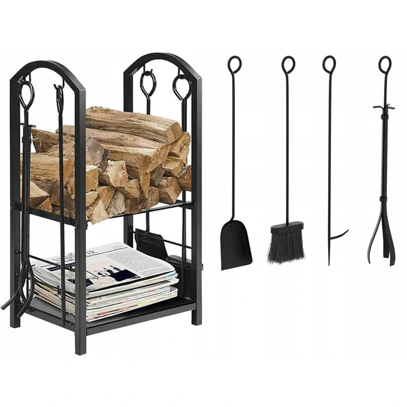 Stojan na krbové drevo s príslušenstvom