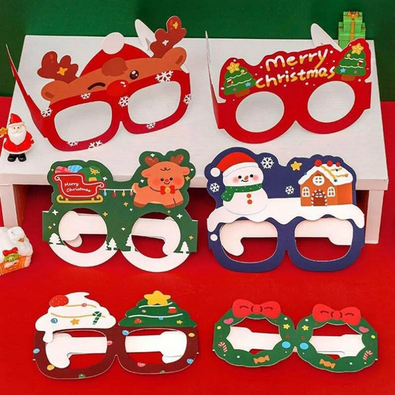 Vianočné papierové párty okuliare detské 6ks