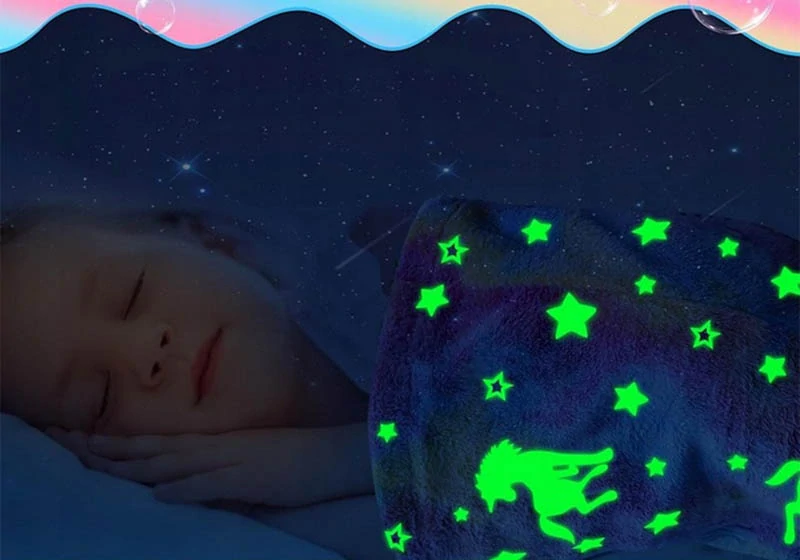 Dievčenský svietiaci teplý vak s chvostom dúhový PBY