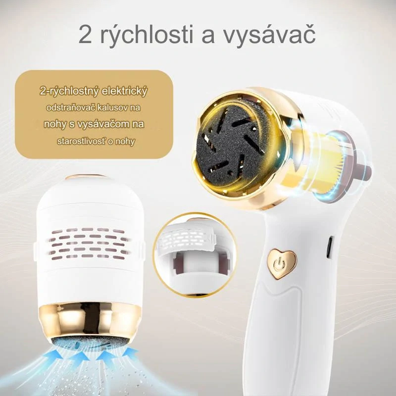 Elektrický vákuový odstraňovač zrohovatenej kože