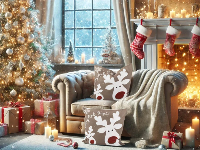 Vianočná obliečka vankúš 45x45cm Sob