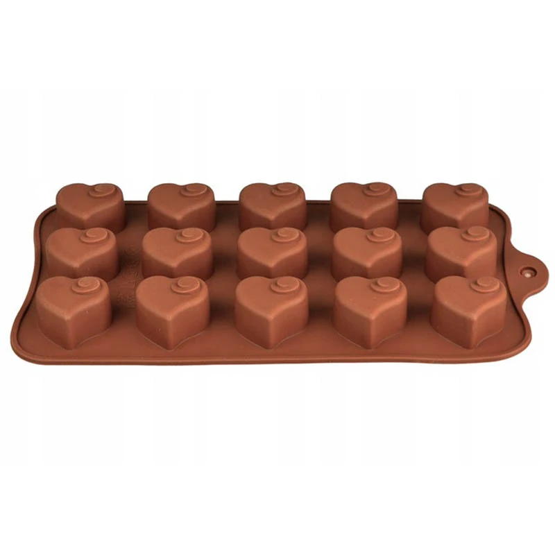 Silikónová forma na 15ks čokoládových srdiečok a kociek ľadu 19x10cm