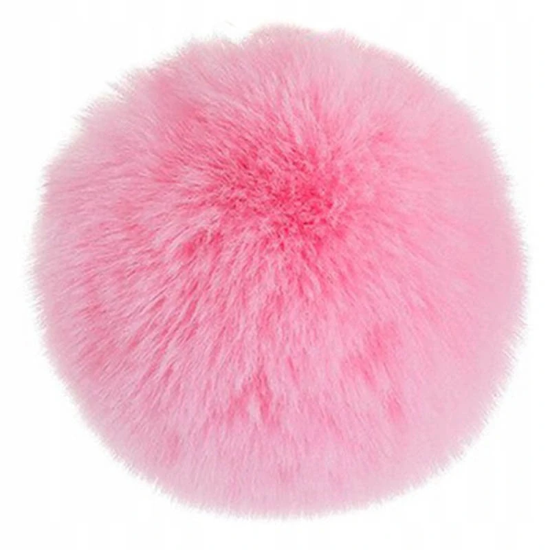 Prívesok na kľúče s kožušinkou ružový