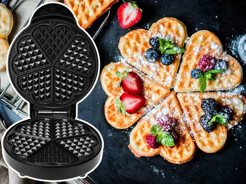 Vaflovač – 5 nadýchaných vaflí v tvare srdca 1000 W