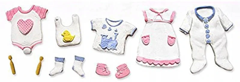 Silikónová forma na čokoládové figúrky Detské oblečenie 16x6cm