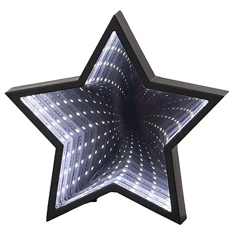 Svetelná dekorácia Mirror Star Black 3D 20 cm