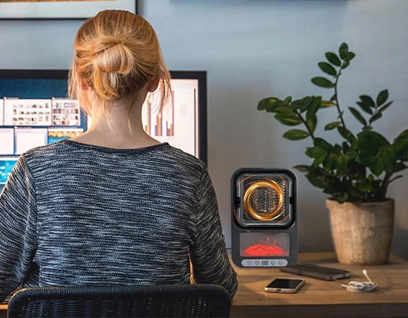 Ohrievač vzduchu s imitáciou krbu a termostatom 500W