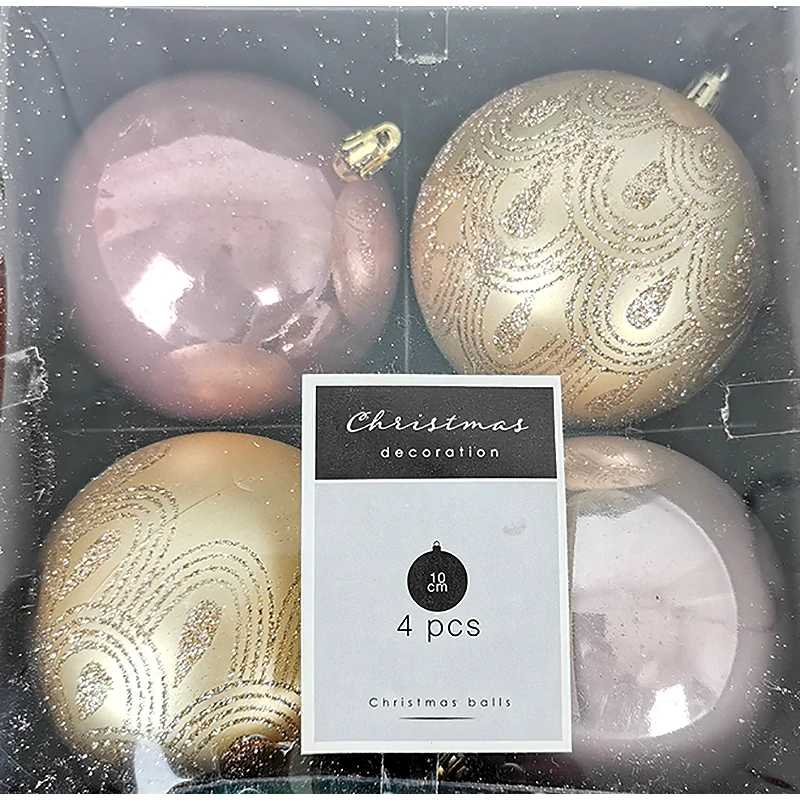 Vianočné gule XL 9,5cm - 4ks   