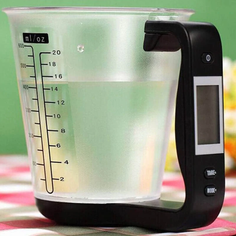 Digitálna kuchynská váha s odmerkou do 1kg čierna