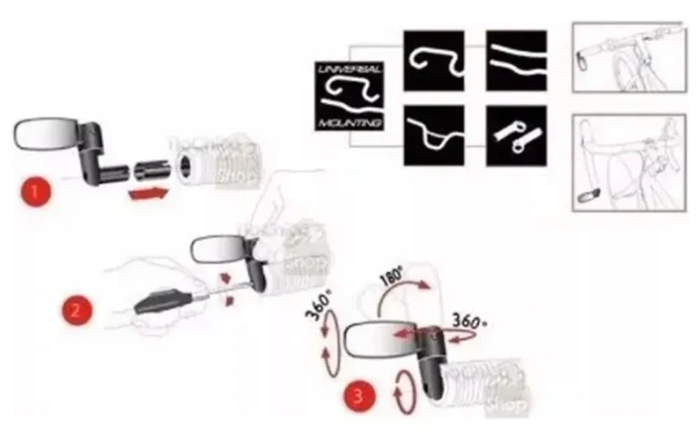 Nastaviteľné spätné zrkadlo na bicykel