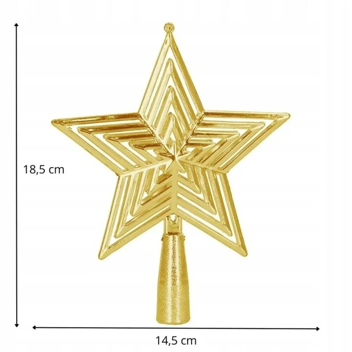 Hviezda na vianočný stromček 18cm zlatá