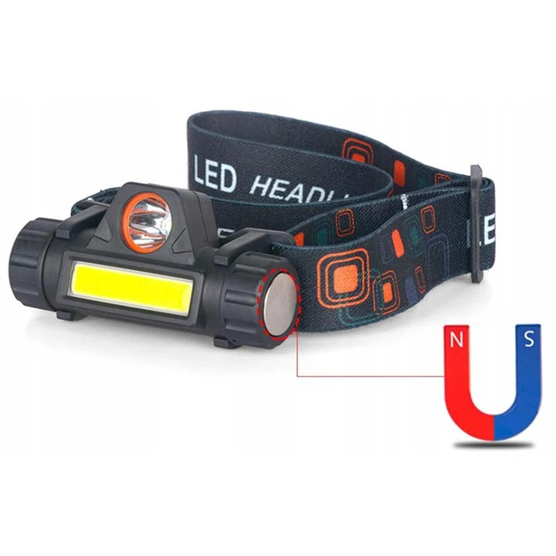 Čelová LED baterka COB 4v1 s magnetom