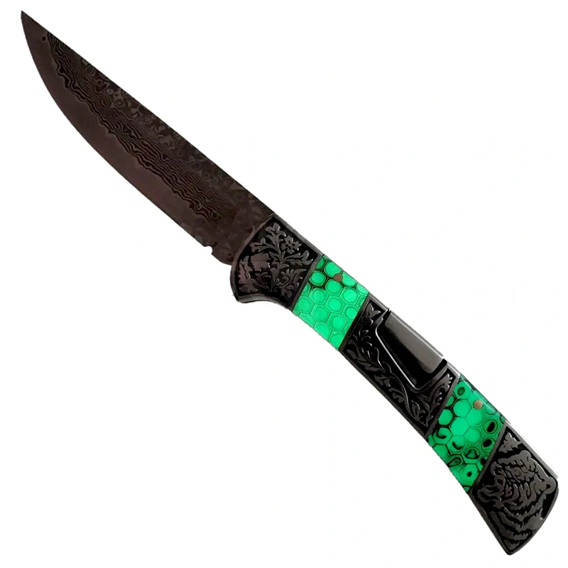 Damascus knife Green Mesh HoneyComb Kandar® N615