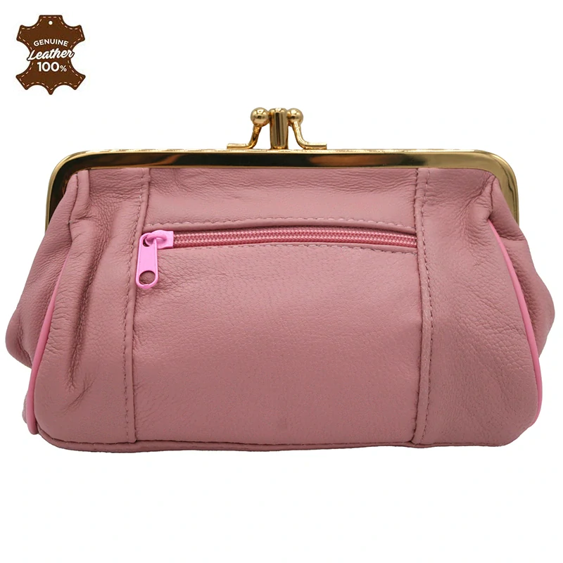 Peňaženka kožená dámska vintage - Pink