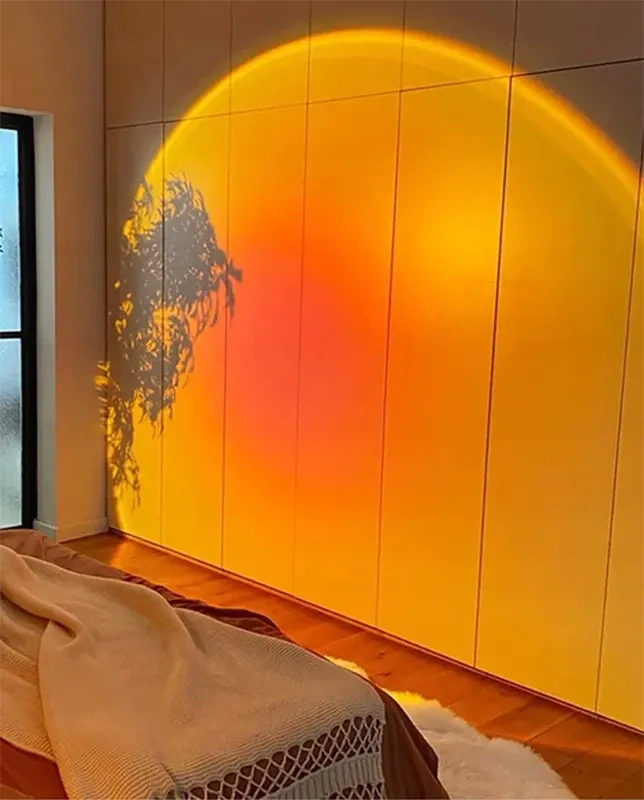 Lampa s projektorom západu slnka s diaľkovým ovládaním