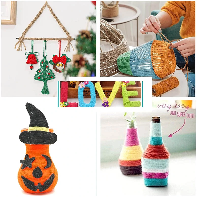 Jutový špagát prírodný 200g - červený