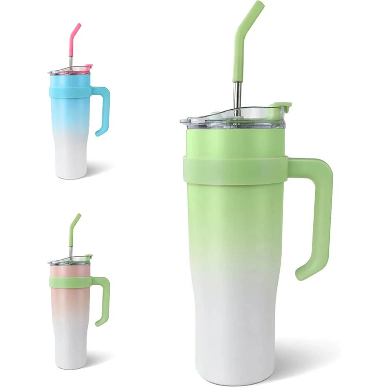 Termo hrnček so slamkou ombre 1,2L