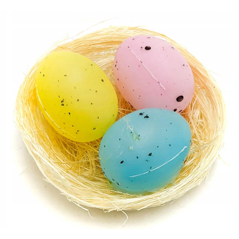 Veľkonočné dekoračné kuriatko a vajíčka v hniezde  - 12ks