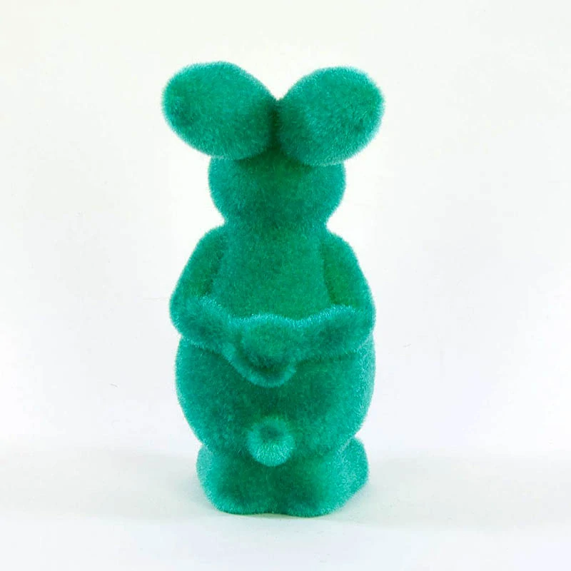 Veľkonočný zajačik flokovaný 12cm - ocean green
