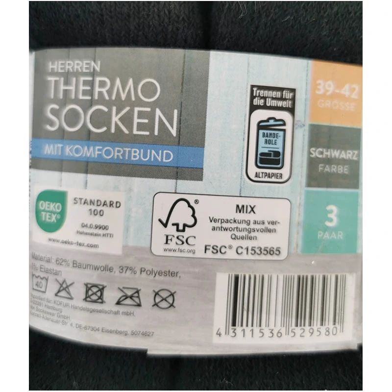 Spirit of colours - Termo ponožky s pohodlným lemovaním: 3 páry - čierne č.39-42