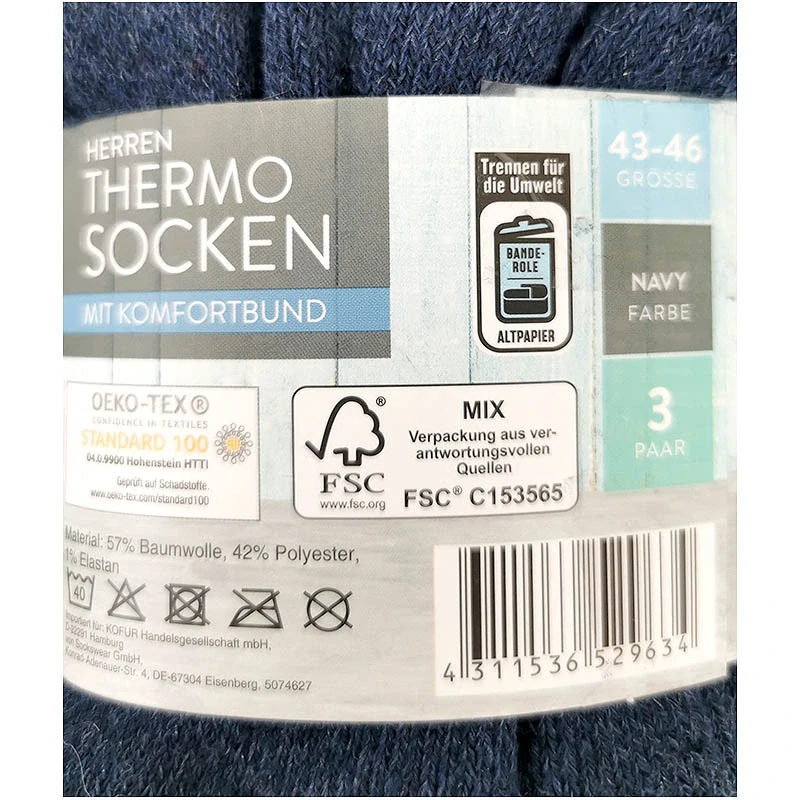 Spirit of colours - Termo ponožky s pohodlným lemovaním: 3 páry - námornícka modrá č.43-46