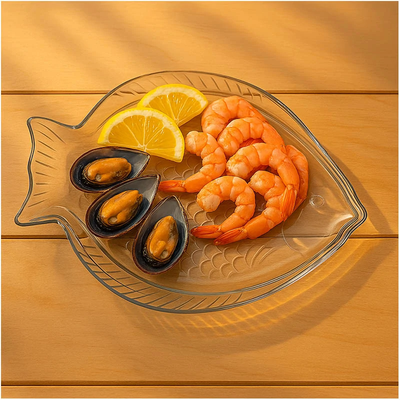 Ryba - Sklenený tanier: 35 x 24 x 3cm