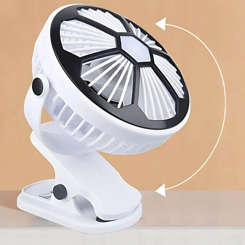 Stolný ventilátor s klipom a LED lampou