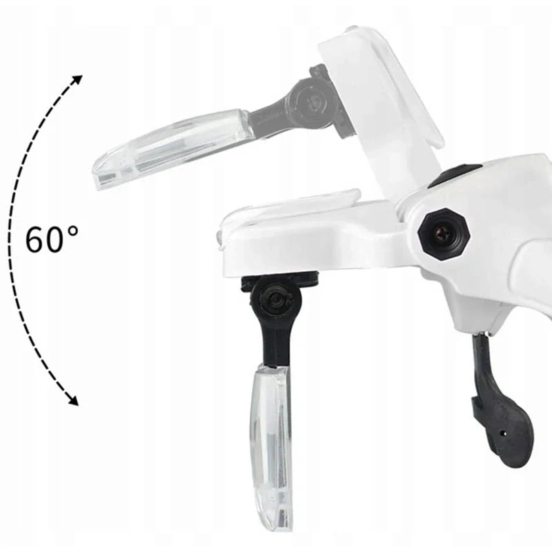 Náhlavná lupa s LED osvetlením a výmennými šošovkami 3,5x