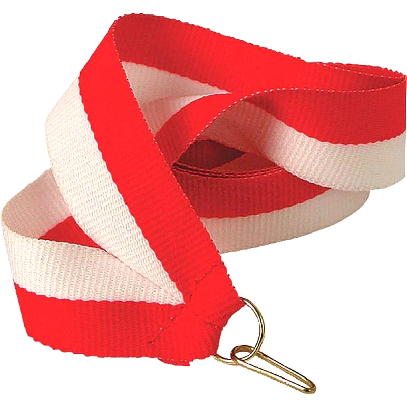 Stuha na medailu 11 mm - red/white