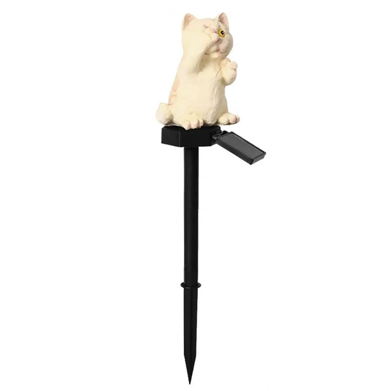 Záhradná solárna lampa Mačka