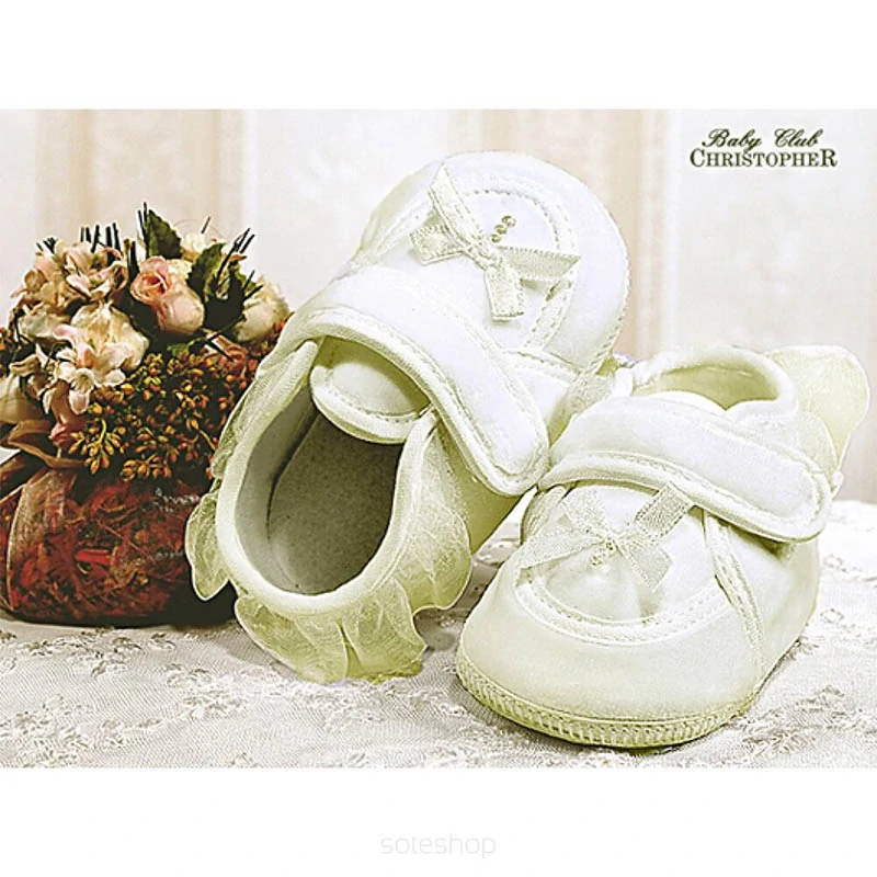 Christopher - Detské topánky - Capáčky biele s volánikom