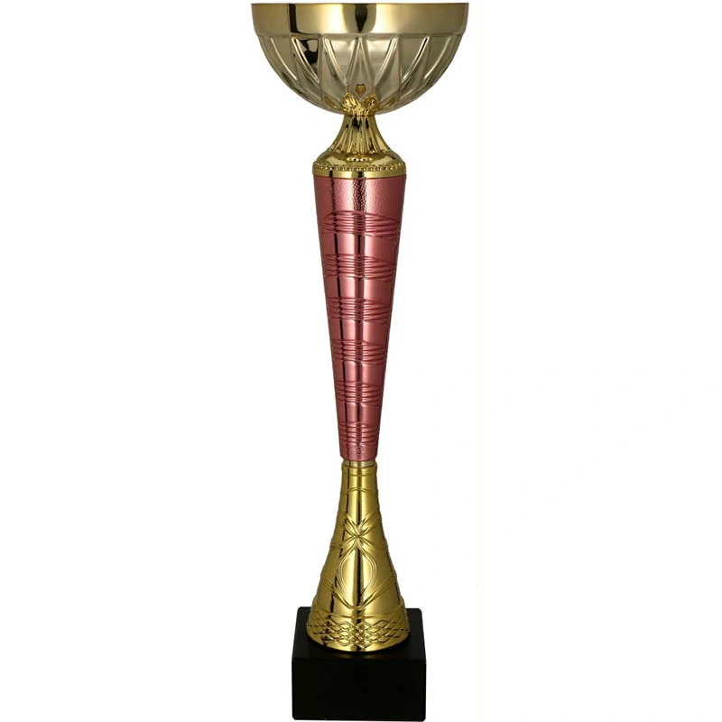 Pohár ružovo-zlatý - výška: 41,5 cm / ø kalicha: 12 cm