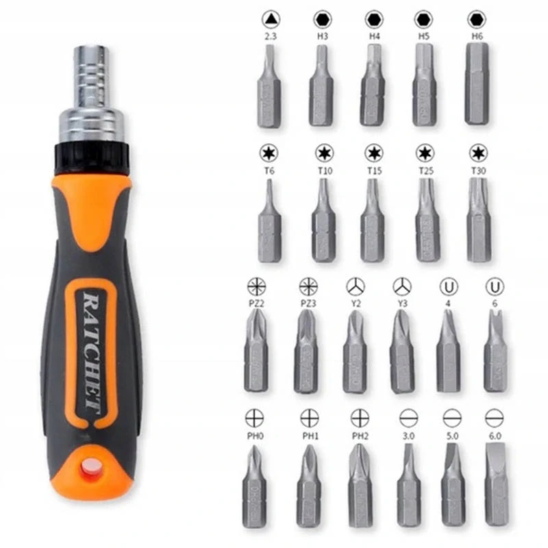 Sada skrutkovačov a bitov s račňou 38v1