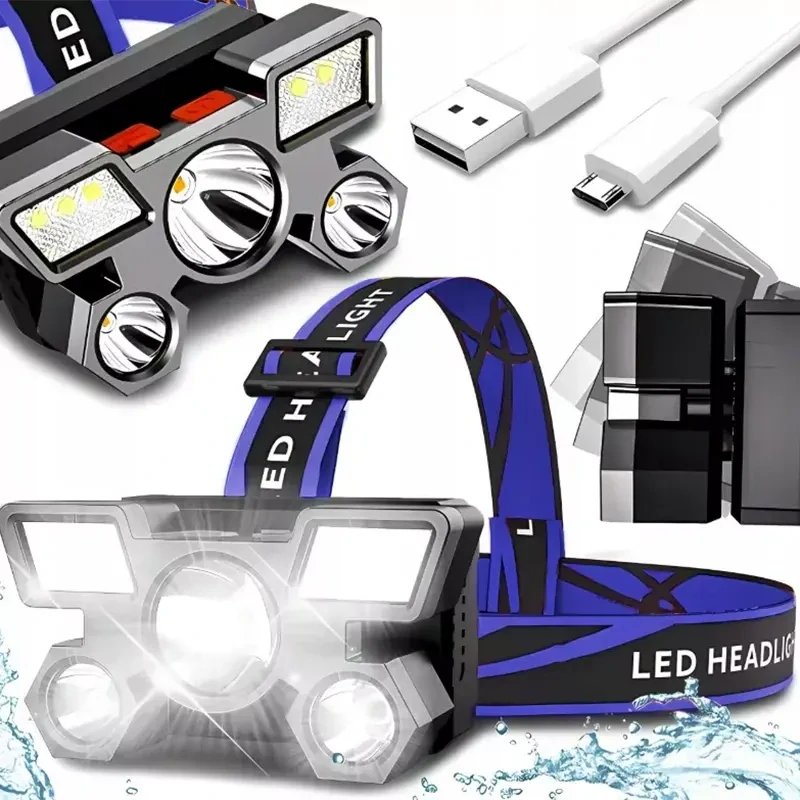 Čelová baterka 5 LED