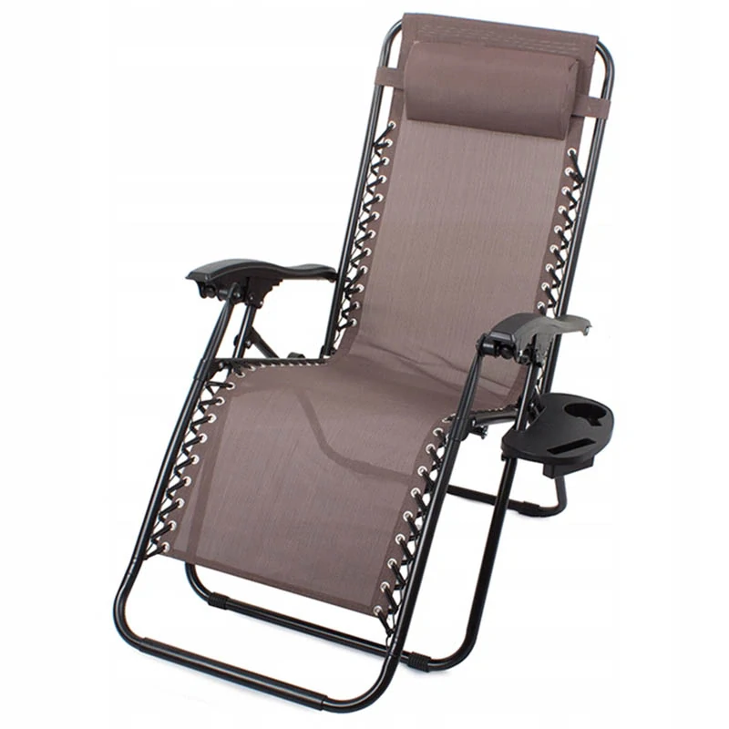 Záhradné ležadlo Gravity Zero do 150kg hnedé