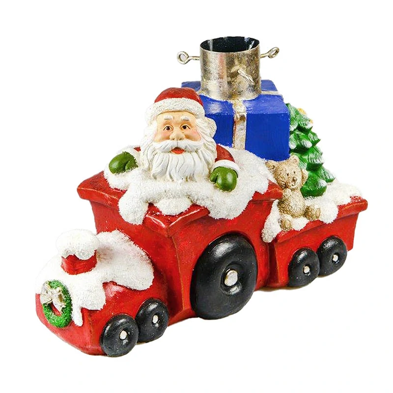 Dekoratívny stojan na vianočný stromček – Vláčik s Mikulášom: 53 × 26 × 35,5 cm