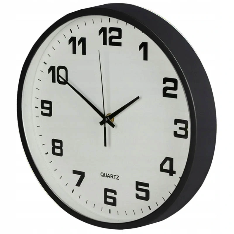 Nástenné hodiny s tichým chodom 30cm čierne